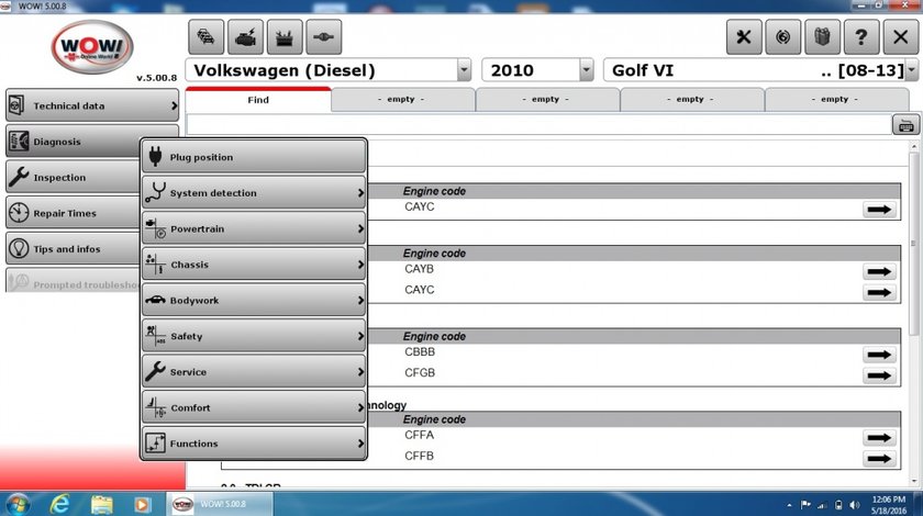 Diagnoza multimarca 2in1 Delphi + Wurth WoW! 5.00.8R2 SNOOPER cu bluetooth + scheme reparatii