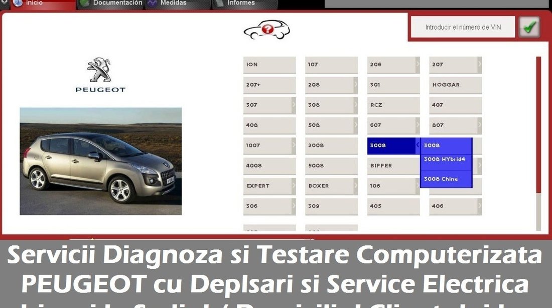 Diagnoza PEUGEOT Testare Tester Auto