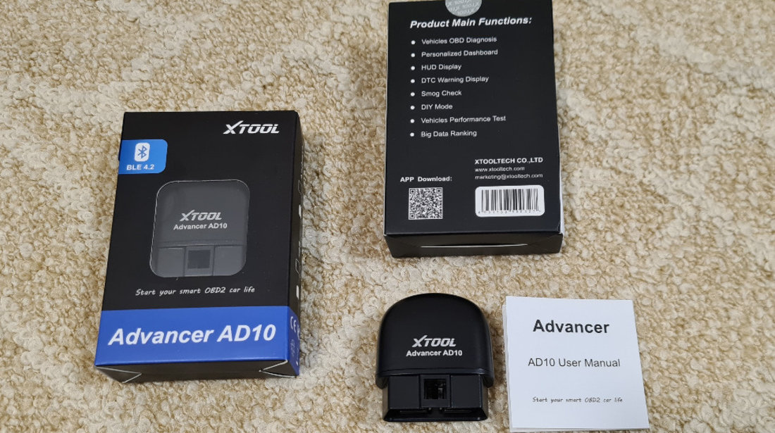 Diagnoza XTOOL AD10 OBD2 BLE 4.2 BT Android IOS Windows with HUD Function