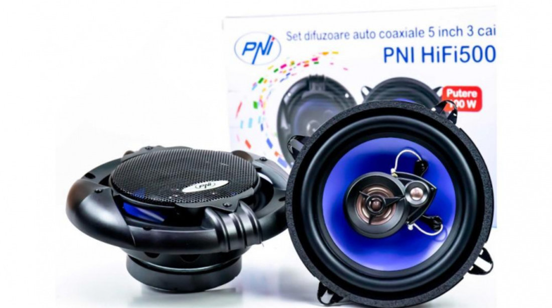 Difuzoare auto coaxiale pni hifi500, 100w, 12.7 cm, 3 cai, set 2 buc UNIVERSAL Universal #6 PNI-FI500