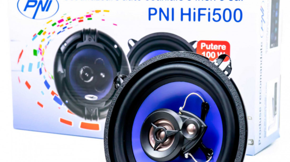 Difuzoare Auto Coaxiale Pni Hifi500, 100w, 12.7 Cm, 3 Cai, Set 2 Buc PNI-FI500