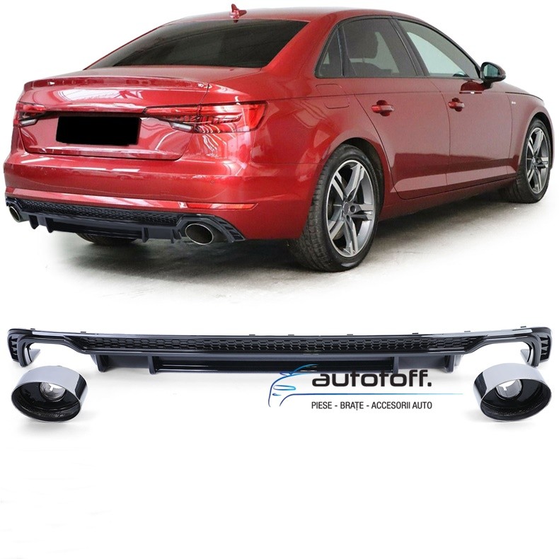 Difuzor bara spate Audi A4 B9 8W (15-19) Negru lucios