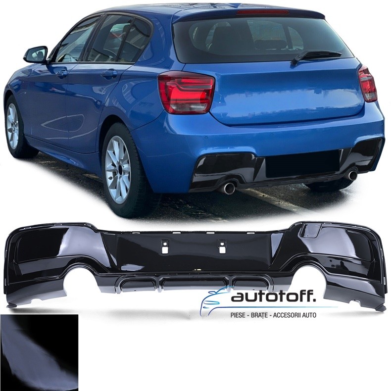 Difuzor bara spate BMW F20 F21 Seria 1 (11-15) Full negru lucios