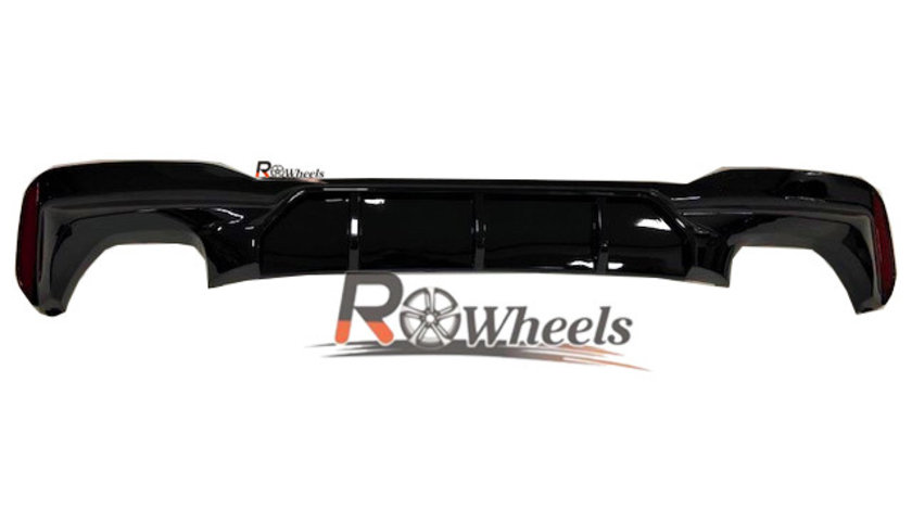 Difuzor Bara Spate BMW G30 Evacuare Dubla Glos Black Model M seria5