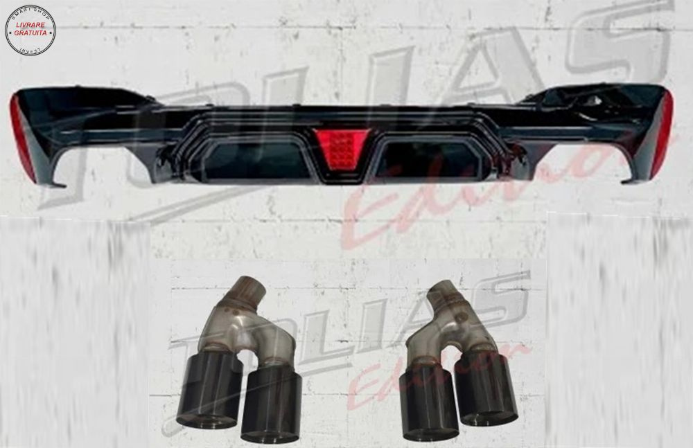 Difuzor Bara Spate BMW Seria 5 G30 G31 (2017+) M5 Design Negru Lucios- livrare gratuita