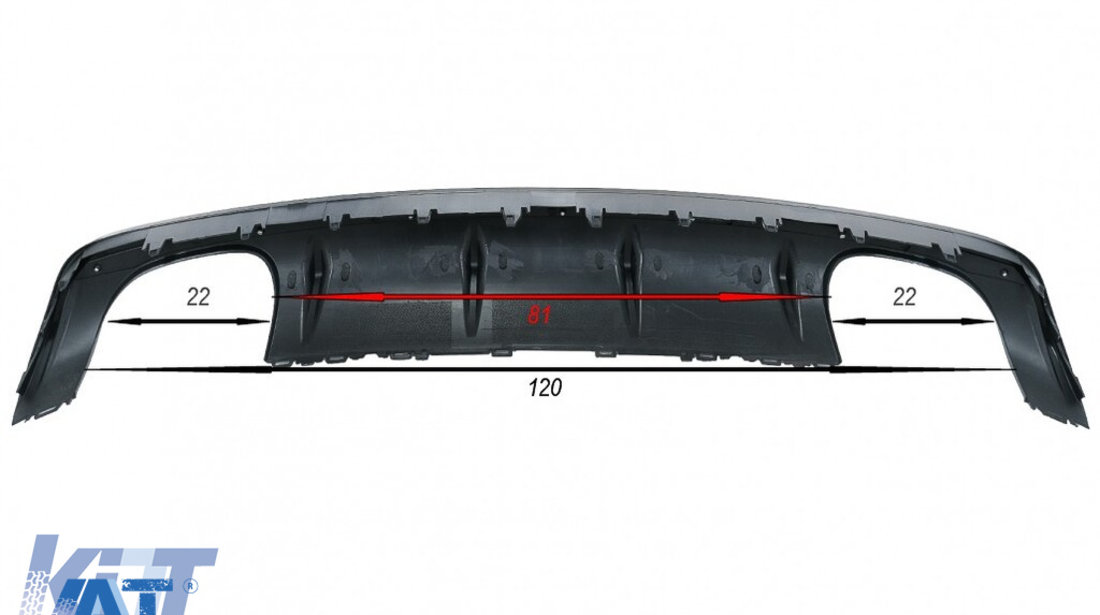 Difuzor Bara Spate compatibil cu Audi A3 8V Sedan (2012-2015) S3 Design