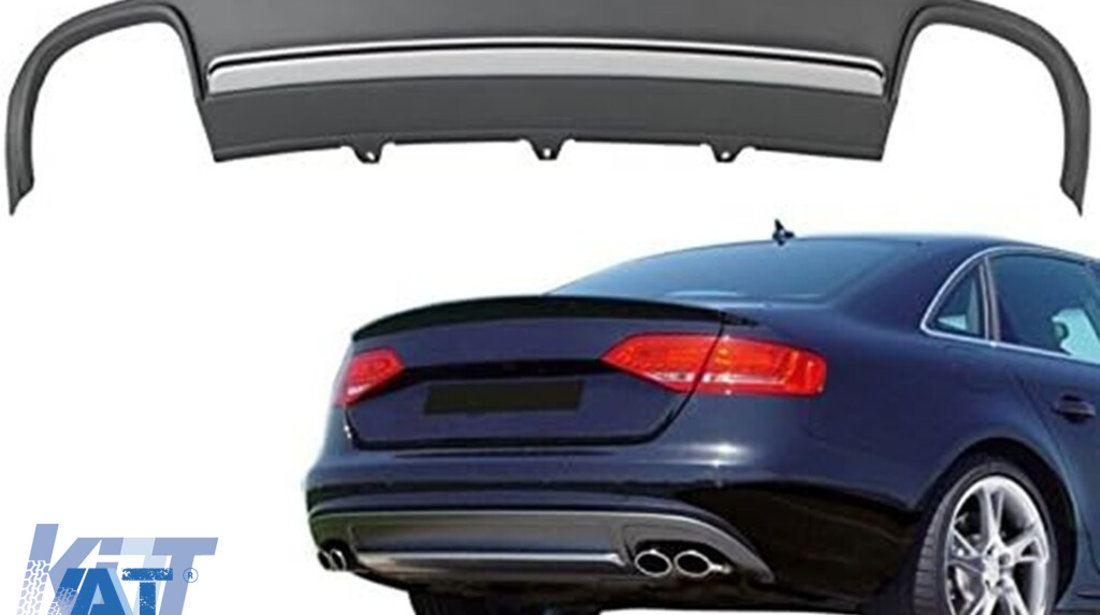 Difuzor Bara Spate compatibil cu Audi A4 B8 Pre Facelift (2008-2011) Sedan Avant S4 Design