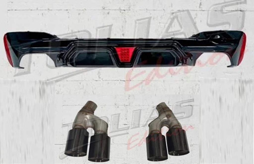 Difuzor Bara Spate Compatibil Cu Bmw Seria 5 G30 / G31 2017→ M5 Design Negru Lucios RDBMG30M5TL