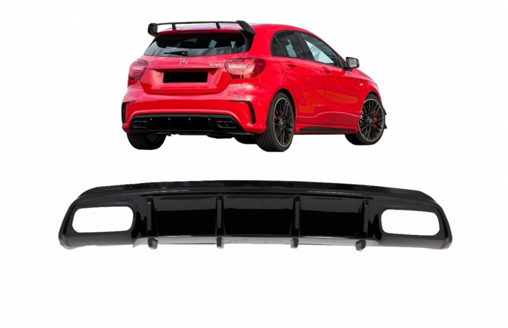 Difuzor Bara Spate Compatibil Cu Mercedes-Benz A-Class W176 2012-2018 Facelift A45 Design RDMBW176F