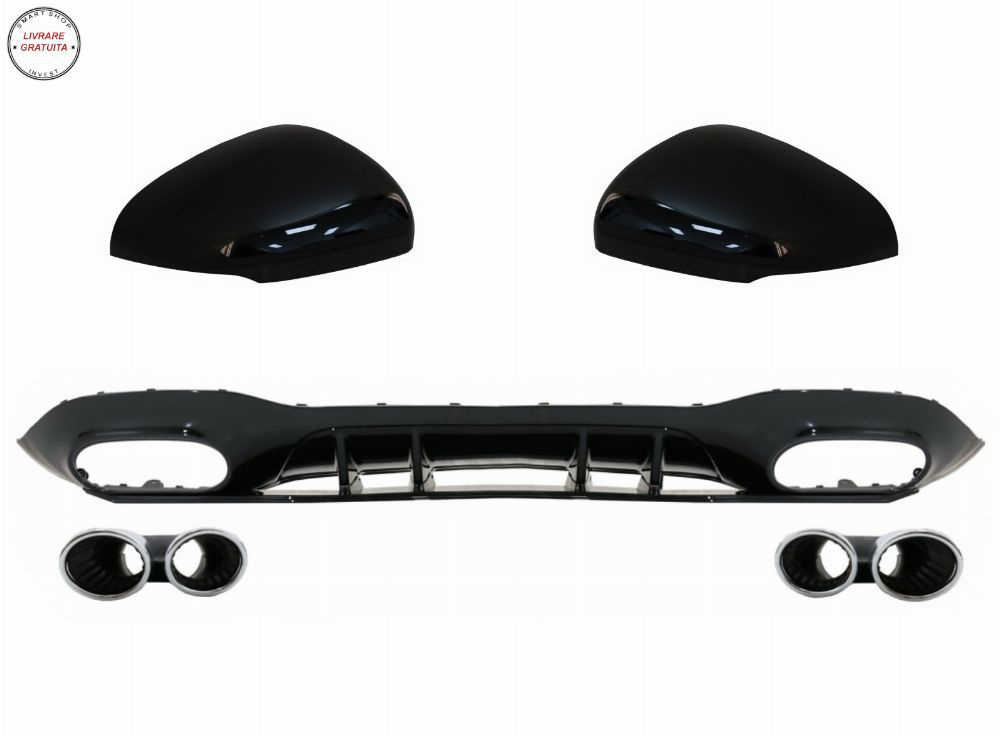 Difuzor Bara Spate cu Evacuare Crom Mercedes A-Class W177 Hatchback (05.2018-2022)- livrare gratuita
