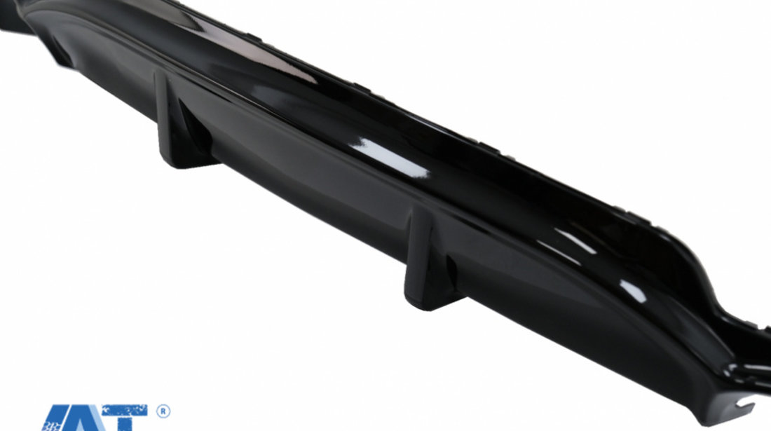 Difuzor Bara Spate Cu Evacuare Dubla compatibil cu BMW F32 F33 F36 4 Series M Performance Design (2013+) Negru Lucios