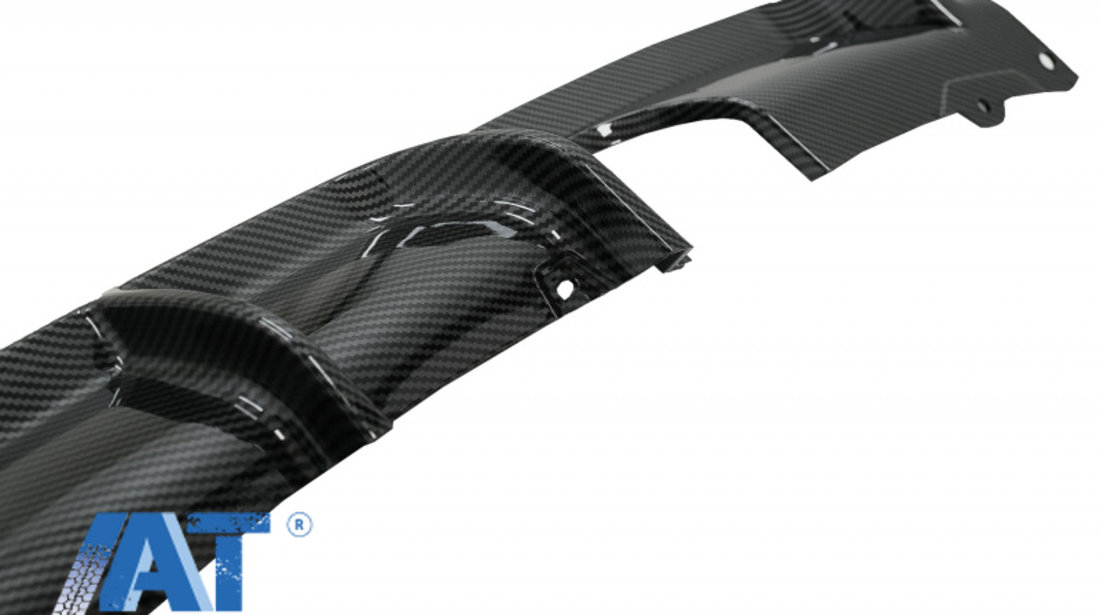 Difuzor Bara Spate cu Evacuare Dubla compatibil cu BMW 3 Series F30 F31 (2011-2019) M Performance Design Carbon Film Coating