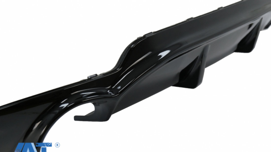 Difuzor Bara Spate Cu Evacuare Dubla compatibil cu BMW F32 F33 F36 4 Series M Performance Design (2013+) Negru Lucios