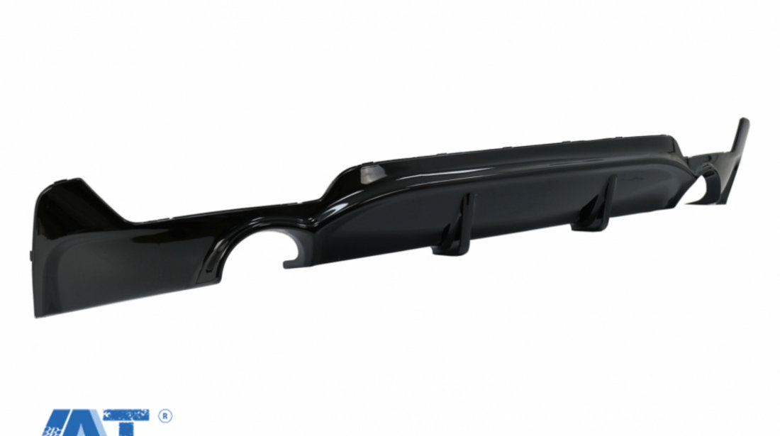 Difuzor Bara Spate Cu Evacuare Dubla compatibil cu BMW F32 F33 F36 4 Series M Performance Design (2013+) Negru Lucios