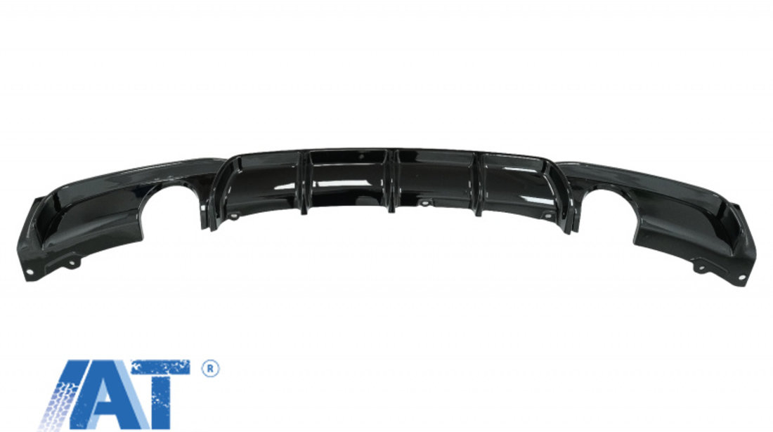 Difuzor Bara Spate cu Evacuare Dubla compatibil cu BMW 3 Series F30 F31 (2011-2019) M Performance Design Piano Black