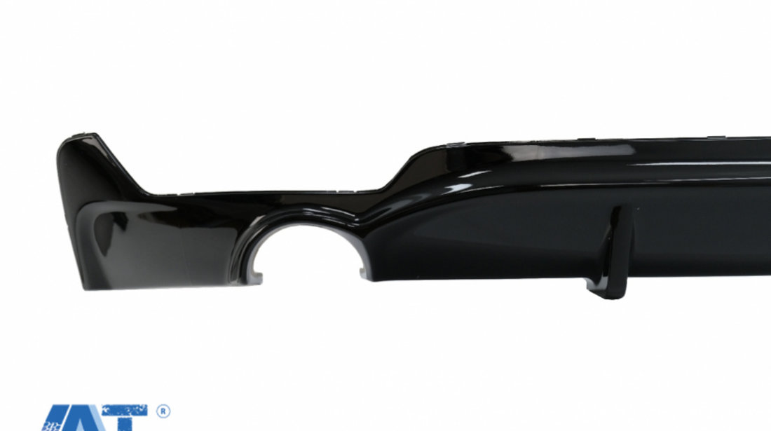Difuzor Bara Spate Cu Evacuare Dubla compatibil cu BMW F32 F33 F36 4 Series M Performance Design (2013+) Negru Lucios