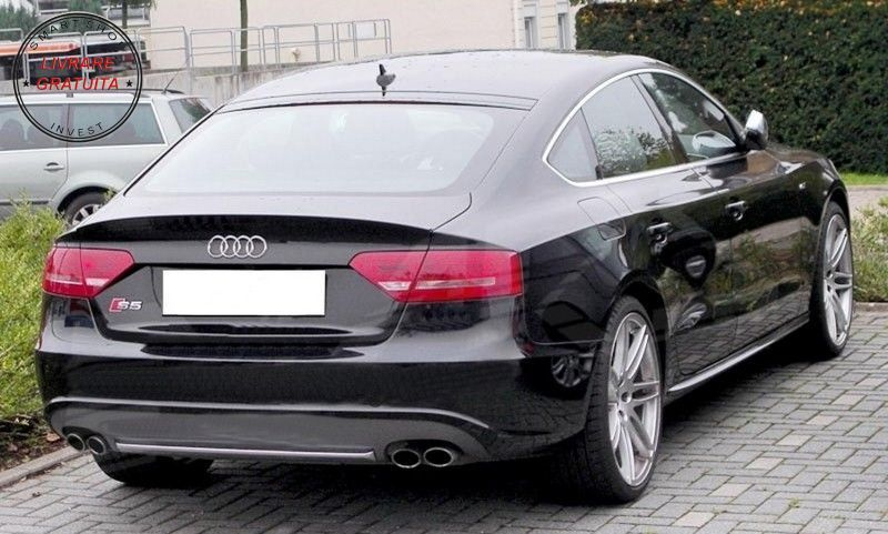 Difuzor Bara Spate cu Ornamente Evacuare Audi A5 8T Sportback Standard Non Facelift- livrare gratuita
