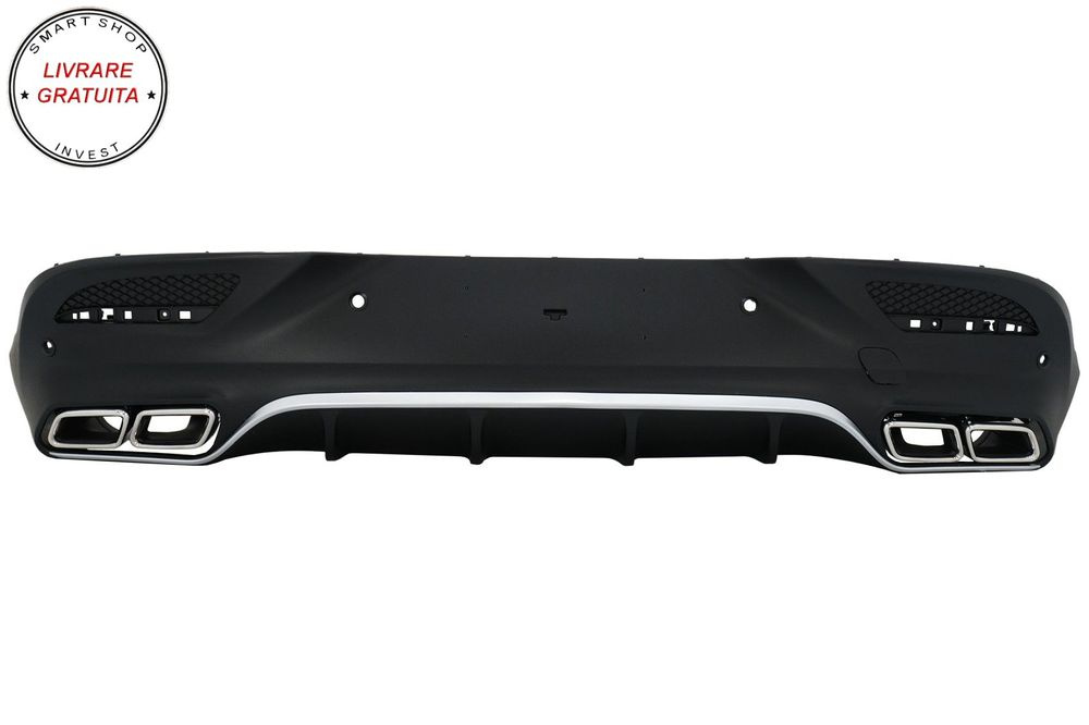 Difuzor Bara Spate cu Ornamente Evacuare Crom Mercedes GLE Coupe C292 Sport Line (- livrare gratuita