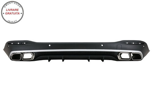 Difuzor Bara Spate cu Ornamente Evacuare Crom Mercedes GLE W167 SUV (2019-Up) GLE - livrare gratuita