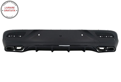 Difuzor Bara Spate cu Ornamente Evacuare Crom Mercedes GLE Coupe C292 Sport Line (- livrare gratuita