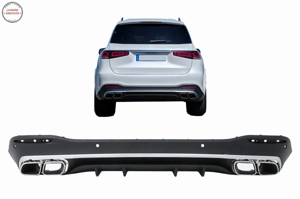 Difuzor Bara Spate cu Ornamente Evacuare Mercedes GLS Class X167 (2019-up) GLS63 D- livrare gratuita