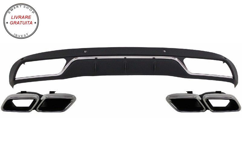 Difuzor Bara Spate cu Ornamente evacuare Mercedes C-Class W205 S205 (2014-2018) C6