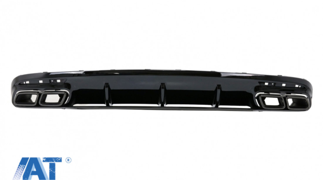 Difuzor Bara Spate cu Ornamente evacuare Negre compatibil cu Mercedes S-Class C217 Coupe (2014-2020) S63 Facelift Design