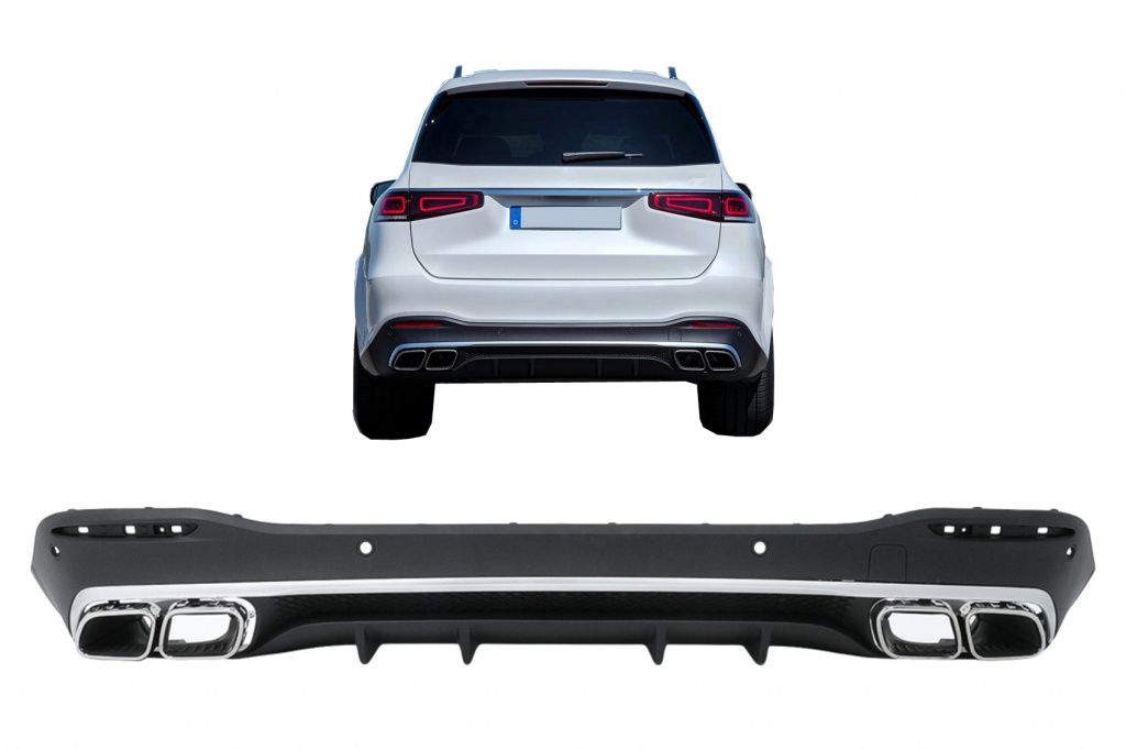 Difuzor Bara Spate Cu Ornamente Evacuare Compatibil Cu Mercedes-Benz GLS-Class X167 2019→ GLS63 Design RDMBX167