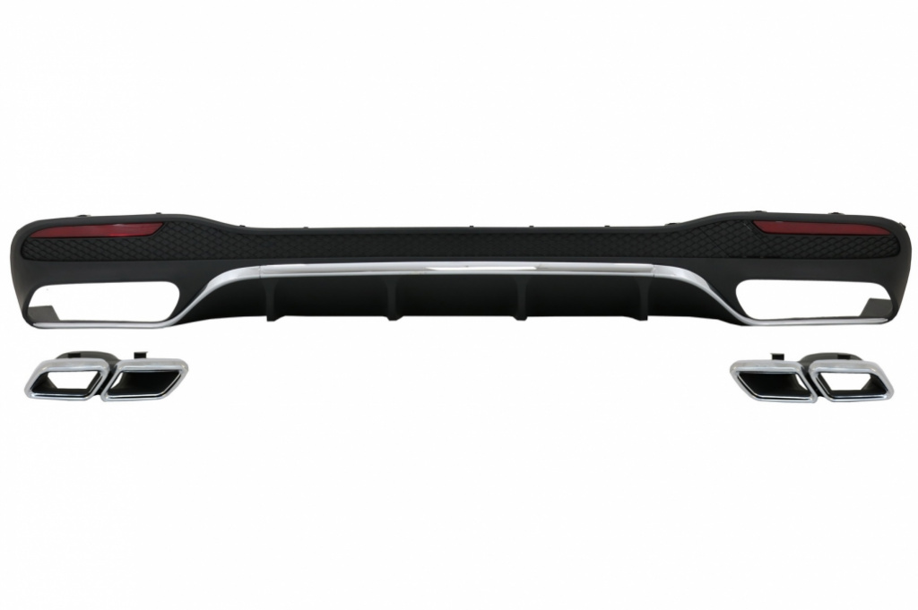 Difuzor Bara Spate Cu Ornamente Evacuare Compatibil Cu Mercedes-Benz GLE-Class W166 2015-2019 SUV Facelift GLE63 Design RDMBW166BC