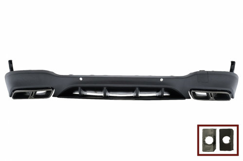 Difuzor Bara Spate cu Ornamente Negre compatibil cu Mercedes GLC X253 SUV (2015-07.2019) Night Packa...