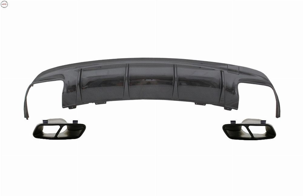Difuzor Bara Spate cu Ornamente Negru pentru sistemul de evacuare Negre Mercedes W- livrare gratuita