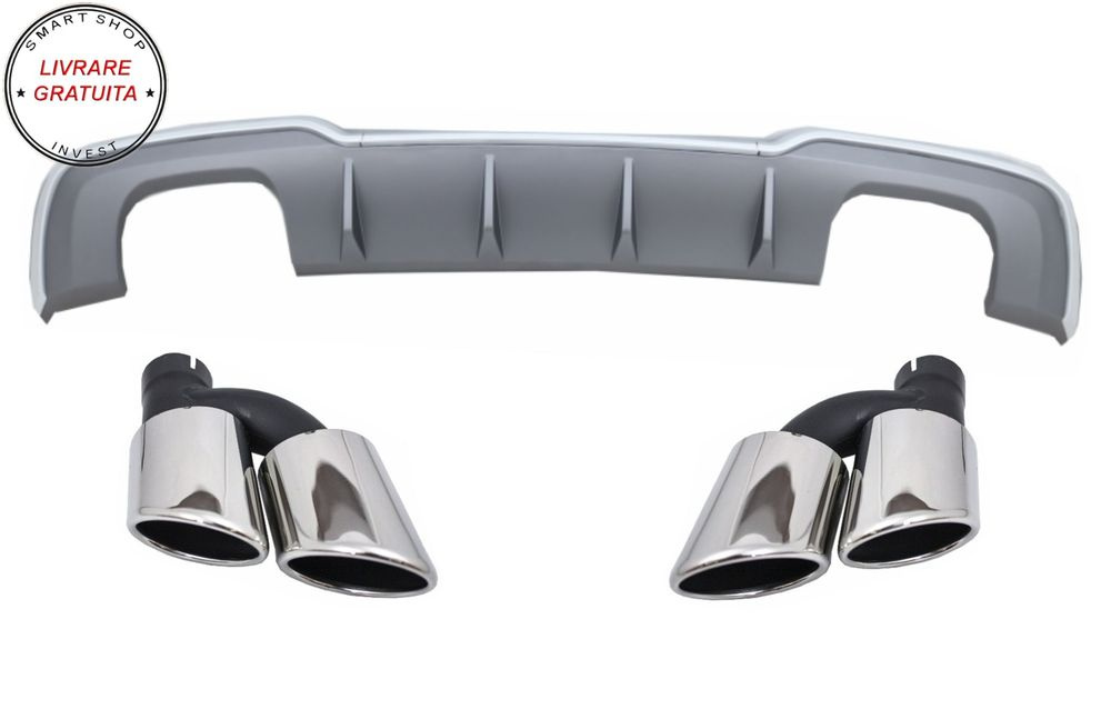 Difuzor Bara Spate cu Ornamente toba Audi A3 8V Facelift (2016-2019) Hatchback Spo