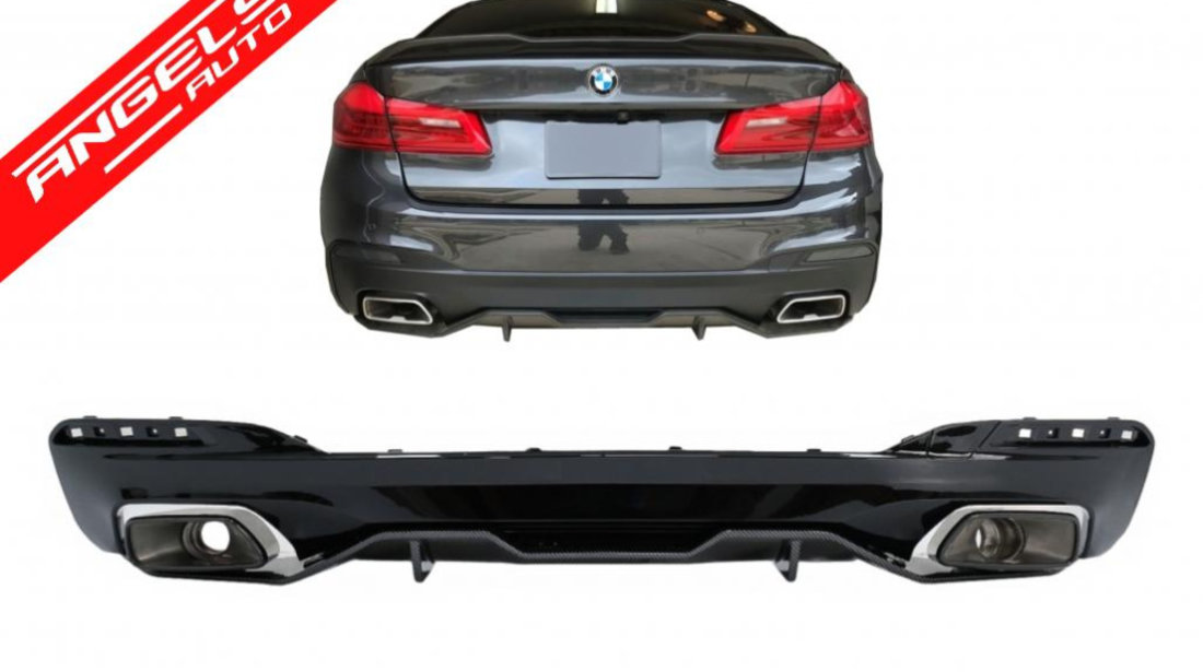 Difuzor Bara Spate cu tobe BMW G30 G38 540 M Performance Carbon Look