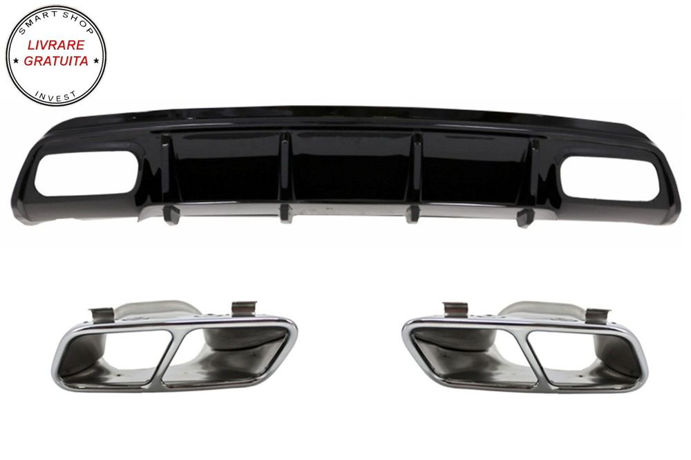 Difuzor Bara Spate Editie Neagra cu Ornamente Evacuare MERCEDES A-Class W176 (2012- livrare gratuita