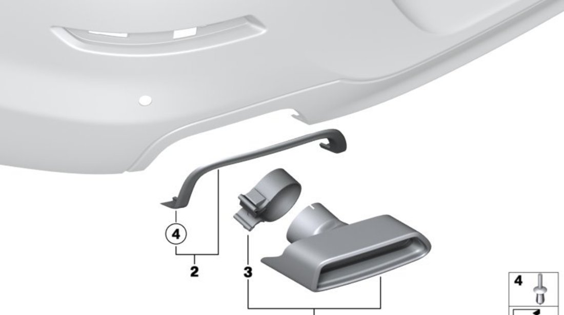 Difuzor bara spate esapament dublu BMW seria 5 6 F06 F10 F11 F12 F13