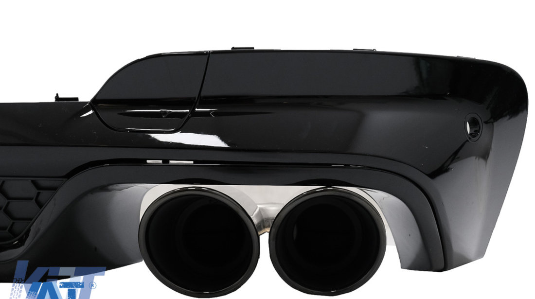 Difuzor Bara Spate Evacuare Dubla cu Ornamente evacuare compatibil cu BMW X3 G01 (2018-2020) M Design Negru Lucios