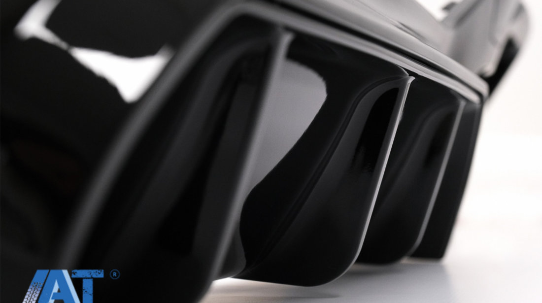 Difuzor Bara Spate Evacuare Dubla Negru Lucios compatibil cu BMW Seria 1 F20 F21 LCI (2015-2019)