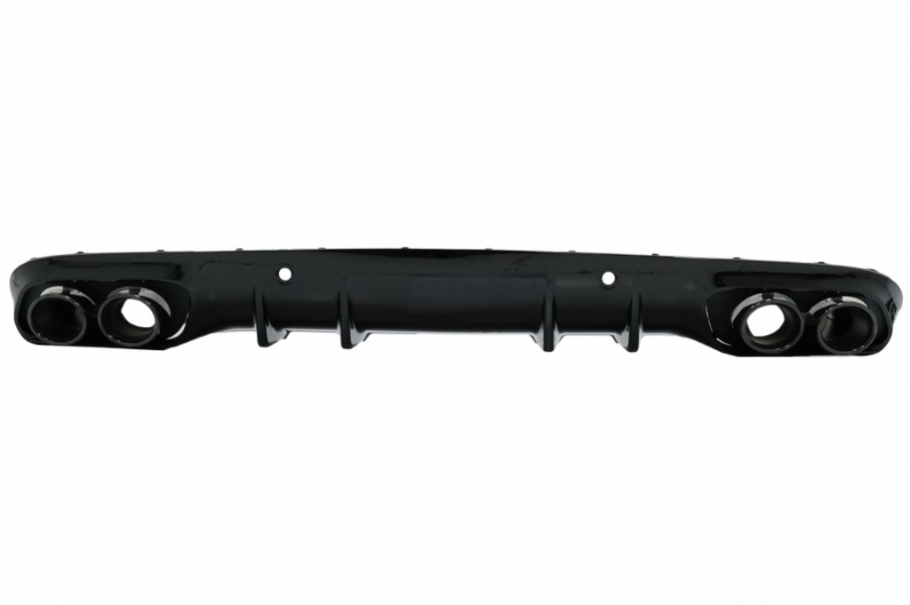 Difuzor Bara Spate Evacuare Dubla si Tobe Ornament compatibil cu Mercedes C-Class C205 A205 Coupe Cabriolet (2014-2019) C43 Design Night Package RDMBC205C43B