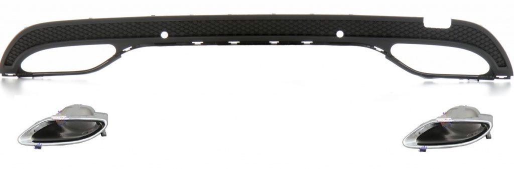 Difuzor bara spate + evacuari AMG Line Mercedes C Class W205.