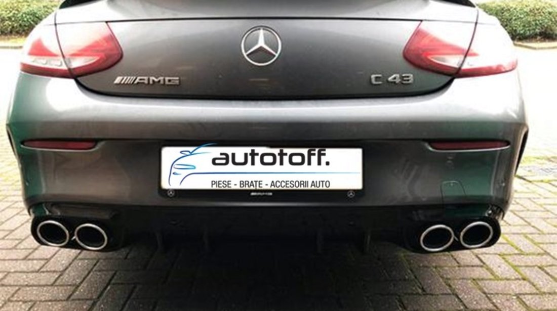Difuzor bara spate Mercedes C-Class C205 A205 AMG Line (14-20) Chrome Look
