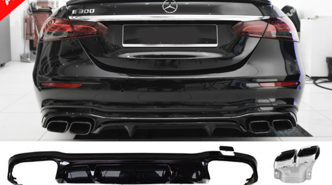 Difuzor Bara Spate Mercedes W213 Facelift 2020+ E63 Design Crom