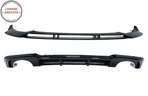 Difuzor Bara Spate Negru Lucios si Prelungire Bara Fata Lip Audi A3 8V Facelift (2- livrare gratuita