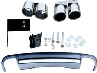 Difuzor Bara Spate + Ornament Esapament Toba Compatibil Audi A4 B8 2013-2015 Facelift Pentru Bara S-line 002