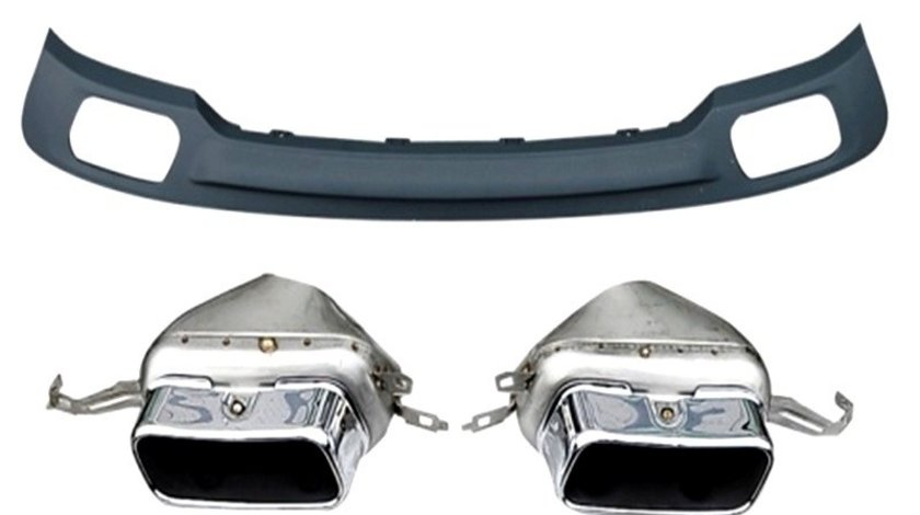 Difuzor bara spate + ornamente toba compatibil BMW seria 7 F01 2008-2013 Cod:Ornament bara difuzor+ornament toba 01F VistaCar