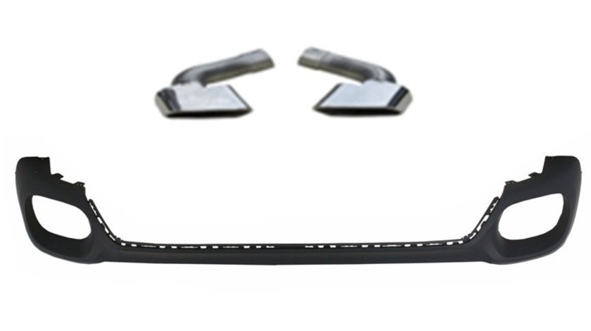 Difuzor bara spate + ornamente toba compatibil BMW X6 F16 2014-> Cod: Ornament bara difuzor+ornament toba 16F VistaCar