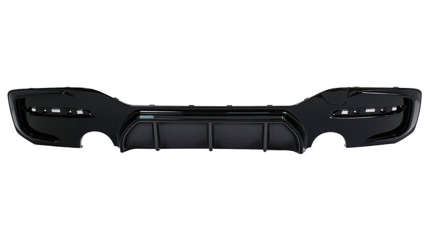 Difuzor Bara Spate pentru Evacuare Dubla compatibil cu BMW Seria 1 F20 F21 LCI (2015-2019) Negru Lucios cu Carbon Look