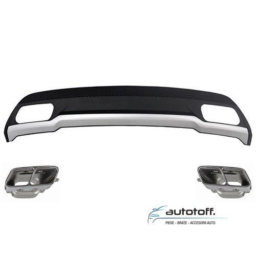 Difuzor bara spate si ornamente de evacuare Mercedes Benz A-Class W176 (2012-2018) AMG Design