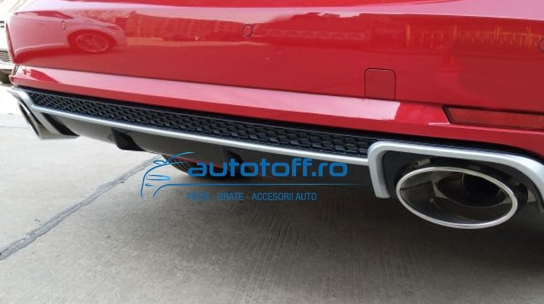 Difuzor Bara Spate si Ornamente Evacuare Audi A4 B9 8W (2016+) Sedan/Avant RS4 Design