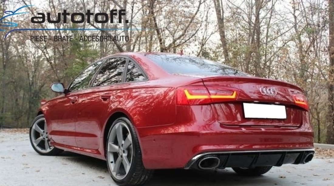 Difuzor Bara Spate si Ornamente Evacuare Audi A6 4G (2010-2014) RS6 Design