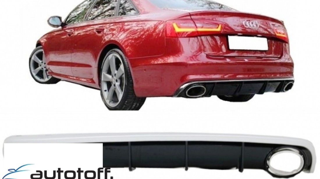 Difuzor Bara Spate si Ornamente Evacuare Audi A6 4G (2010-2014) RS6 Design